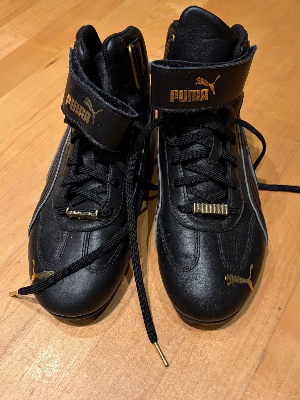 Puma Speedcat Mid Black High-Top Sneakers with Gold Size 8.5